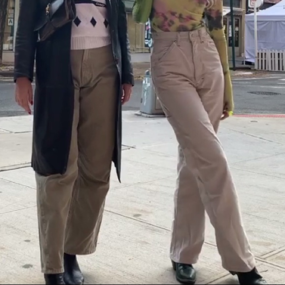 Beige Pants Wide leg khakis cotton pants mid rise Joe's pants Women’s Mid Rise